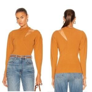 A.L.C. ADDISON CUTOUT SWEATER IN CASHEW Minimalist